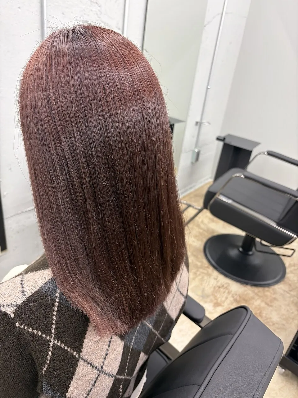 ライトボルドー&ストレートミディ